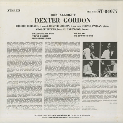 Dexter Gordon / デクスター・ゴードン / Doin' Allright (BST 84077)