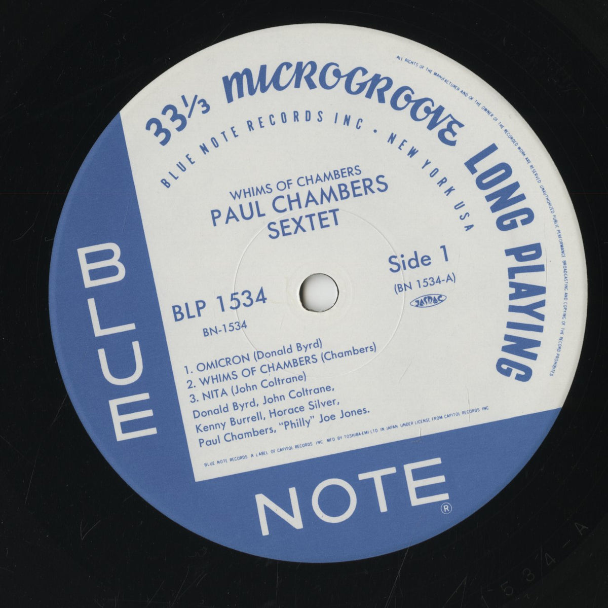 Paul Chambers / ポール・チェンバース / Whims Of Chambers (BN 1534)