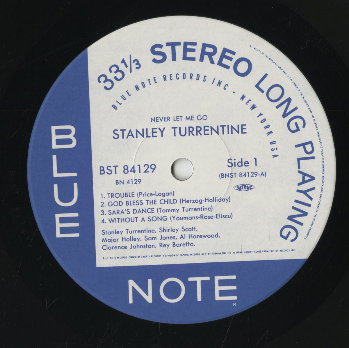 Stanley Turrentine / スタンリー・タレンタイン / Never Let Me Go (BN 4129)