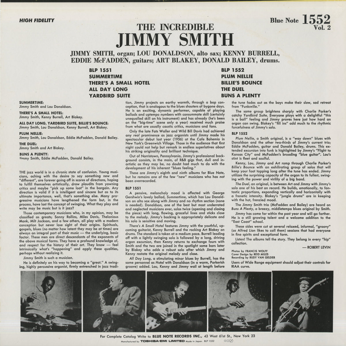 Jimmy Smith / ジミー・スミス / At The Organ Volume 2 (BLP 1552)