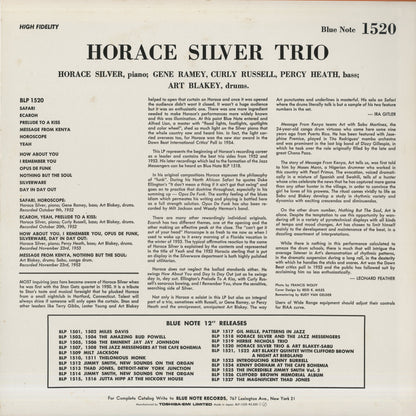 Horace Silver - Horace Silver Trio (BN 1520) 1983 JPN Blue Note｜中古LP