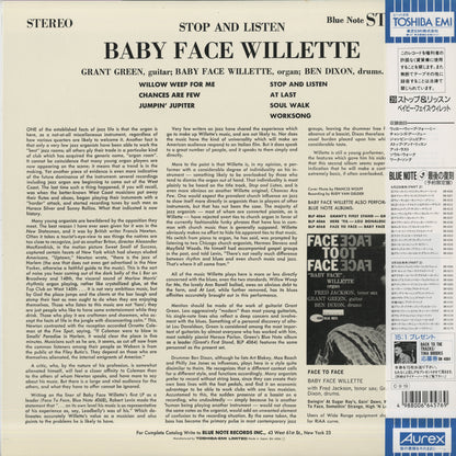 Baby Face Willette - Stop and Listen (BN 4084) LP 1990 JPN Blue Note｜中古LP back
