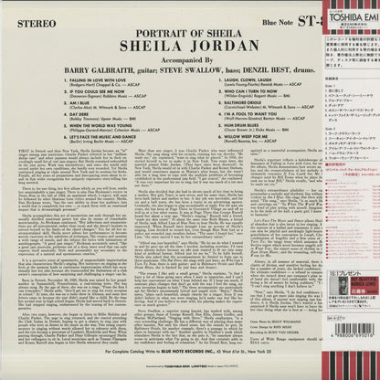 Sheila Jordan - Portrait Of Sheila (TOJJ-5920) LP 1994 JPN Blue Note｜中古LP