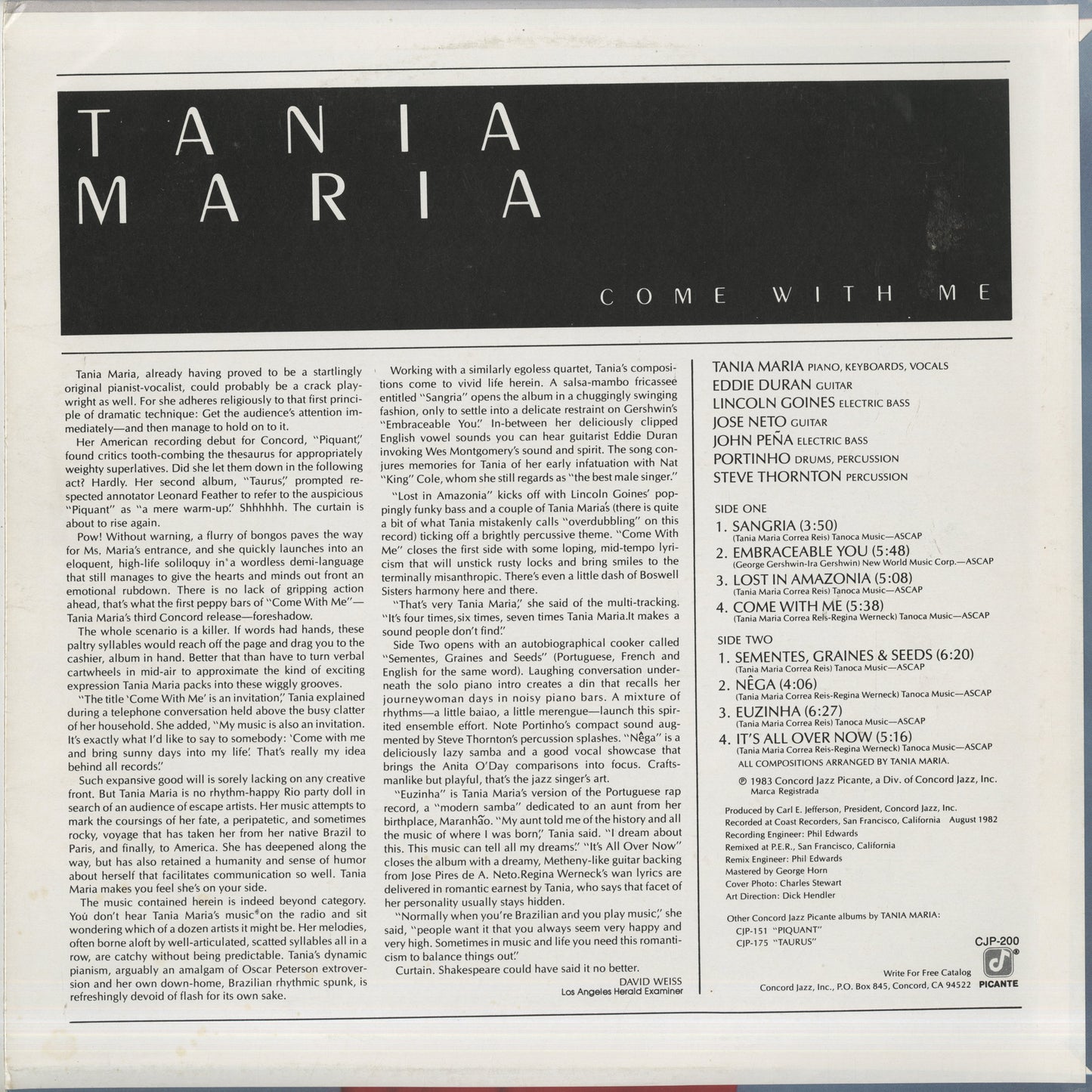 Tania Maria / タニア・マリア / Come With Me (CJP-200)