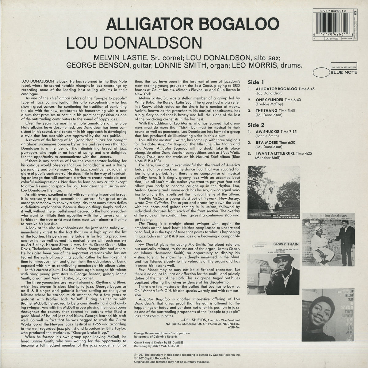 Lou Donaldson / ルー・ドナルドソン / Alligator Bogaloo (B1-84263)