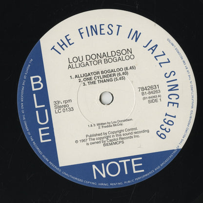 Lou Donaldson / ルー・ドナルドソン / Alligator Bogaloo (B1-84263)