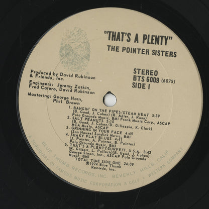 The Pointer Sisters / ポインター・シスターズ / That's Plenty (BTS 6009)