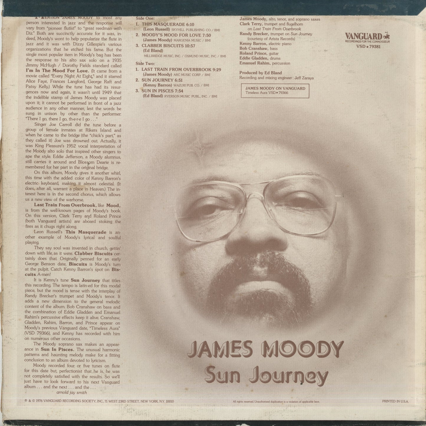 James Moody / ジェイムス・ムーディ / Sun Journey (VSD79381)