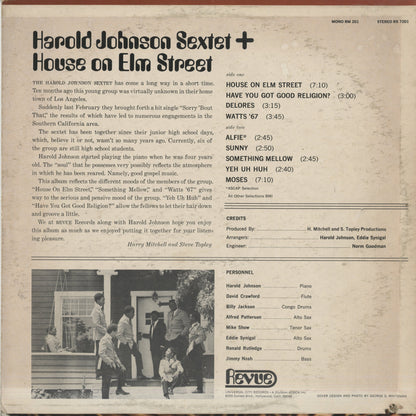 Harold Johnson Sextet / ハロルド・ジョンソン / House On Elm Street (RS-7201)