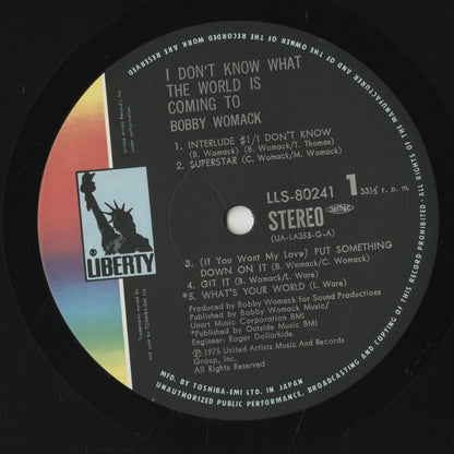 Bobby Womack / ボビー・ウーマック / I Don't Know What The World Is Coming To (UA-LA353-G)