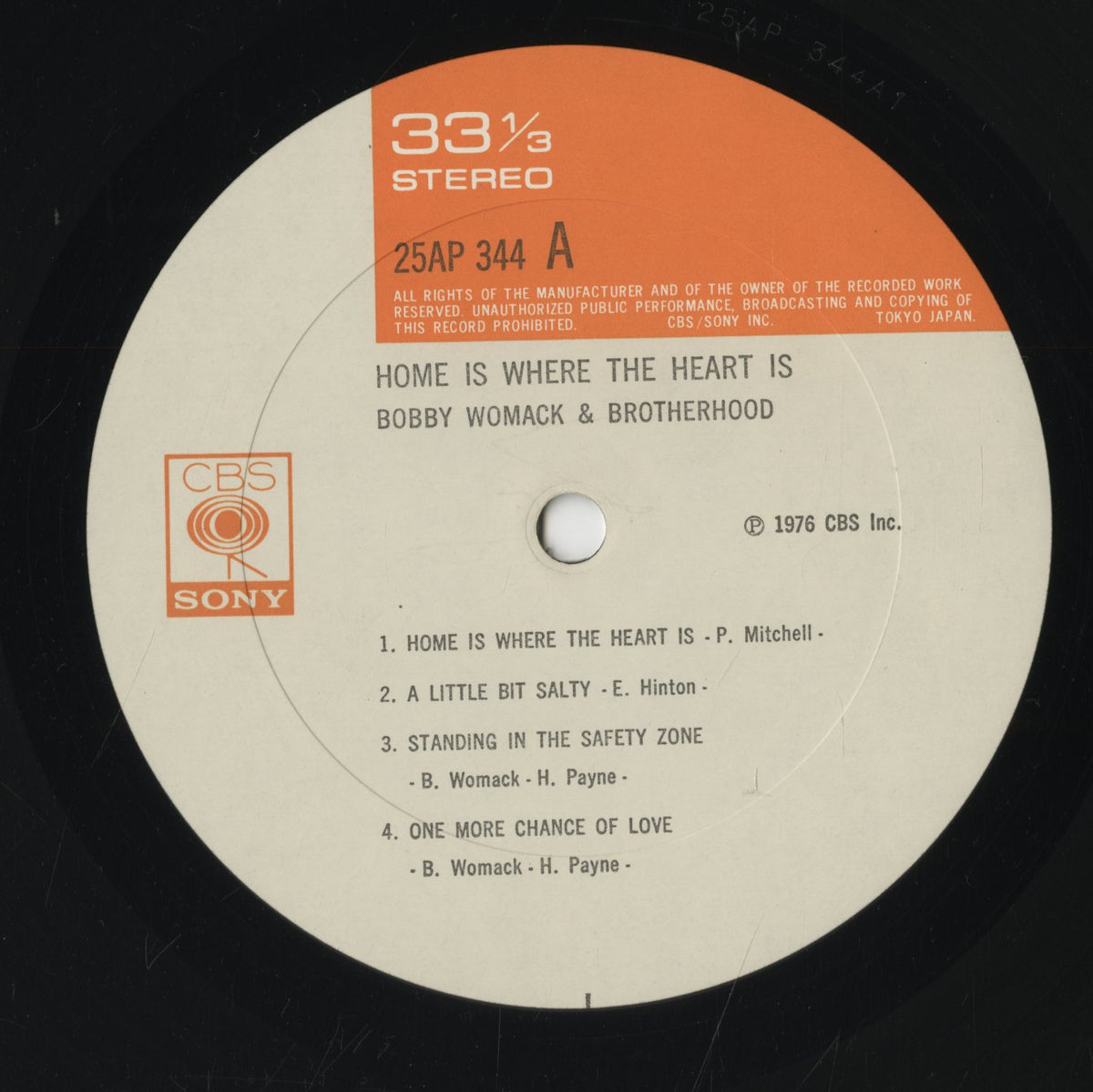 Bobby Womack / ボビー・ウーマック / Home Is Where The Heart Is (25AP 344)