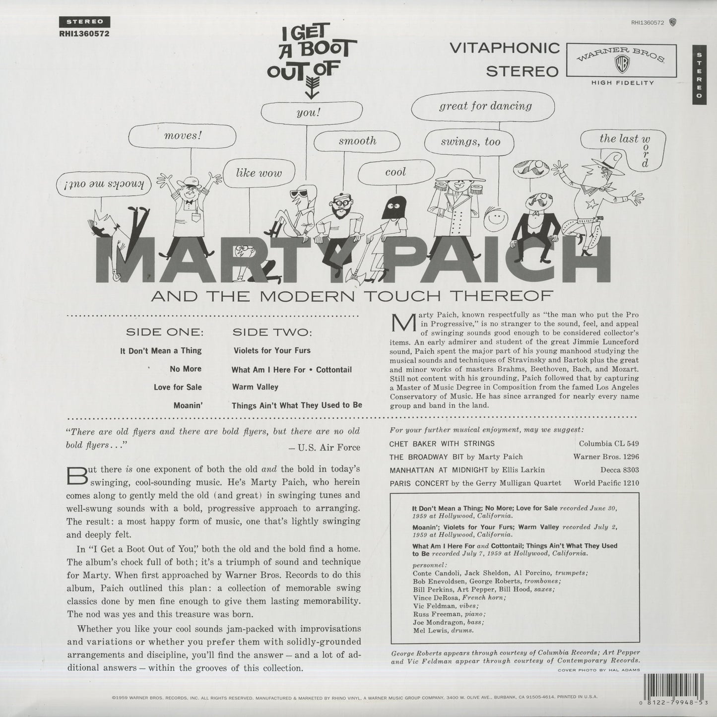 Marty Paich/ マーティ・ペイチ / I Get a Boot Out of You (RHI1360572)