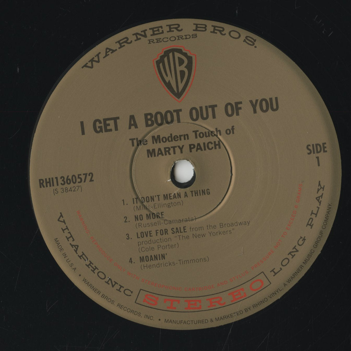 Marty Paich/ マーティ・ペイチ / I Get a Boot Out of You (RHI1360572)