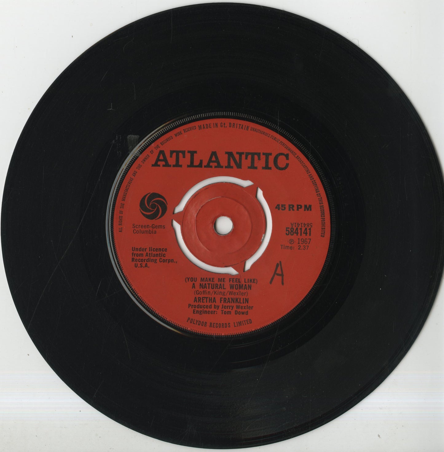 Aretha Franklin / アレサ・フランクリン / A Natural Woman / Baby,Baby,Baby -UK 7 (45-2441)