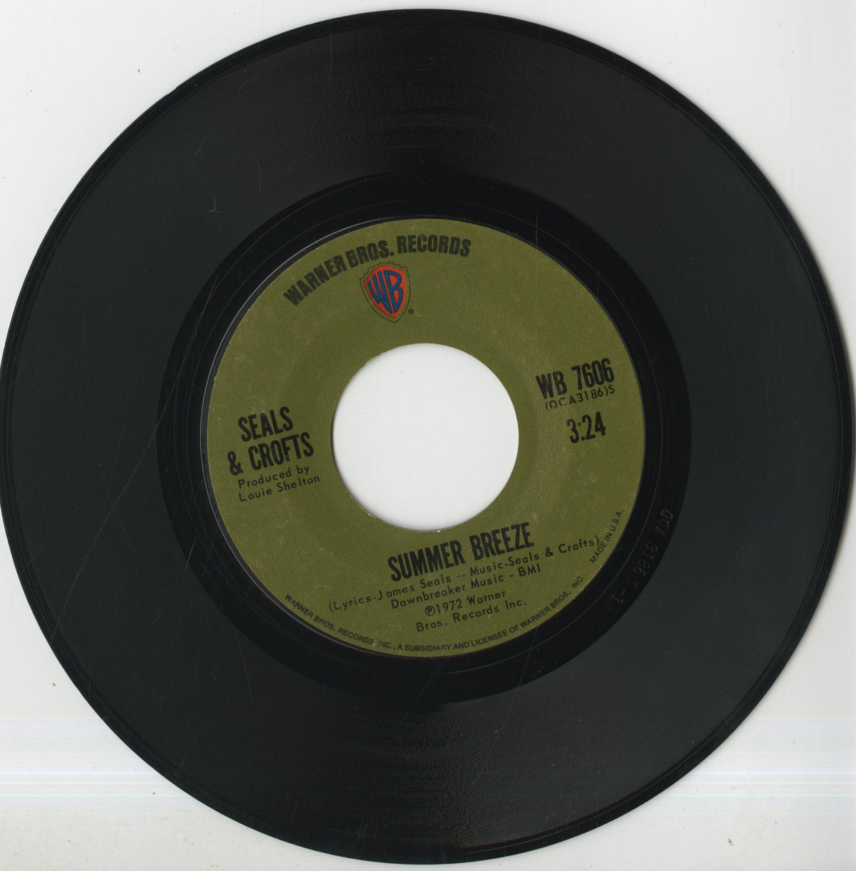 Seals & Crofts - Summer Breeze (WB 7606) 1972 US Warner Bros.｜中古7inch