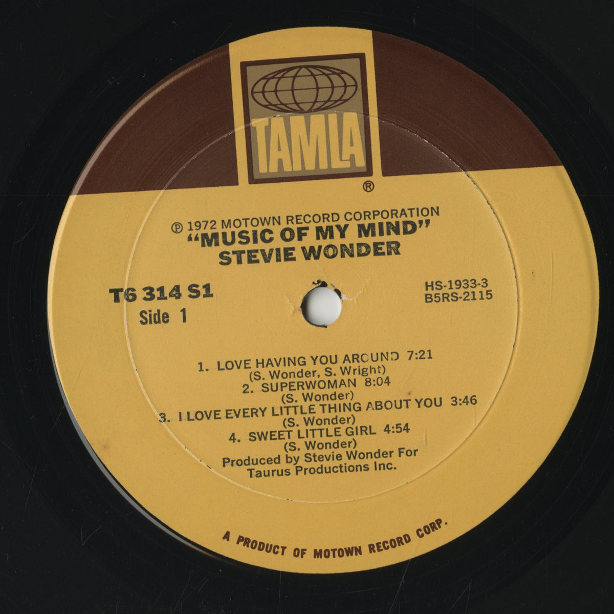 Stevie Wonder / スティーヴィー・ワンダー / Music Of My Mind (T6 314 S1)