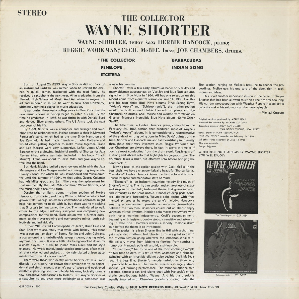 Wayne Shorter / ウェイン・ショーター / The Collector (GXF-3059)