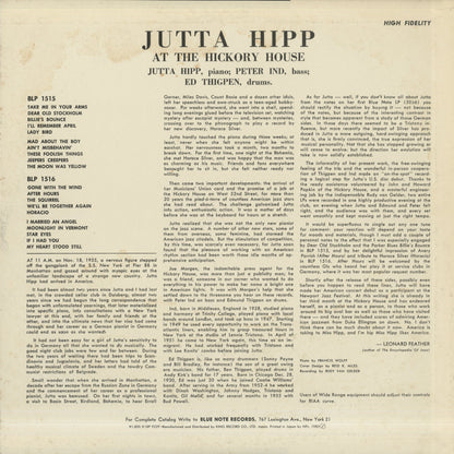 Jutta Hipp / ユタ・ヒップ / At The Hickory House Volume 2 (BLP-1516)