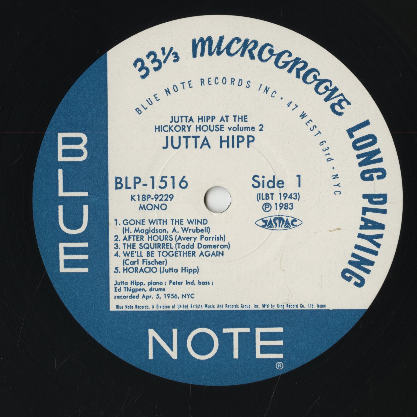 Jutta Hipp / ユタ・ヒップ / At The Hickory House Volume 2 (BLP-1516)