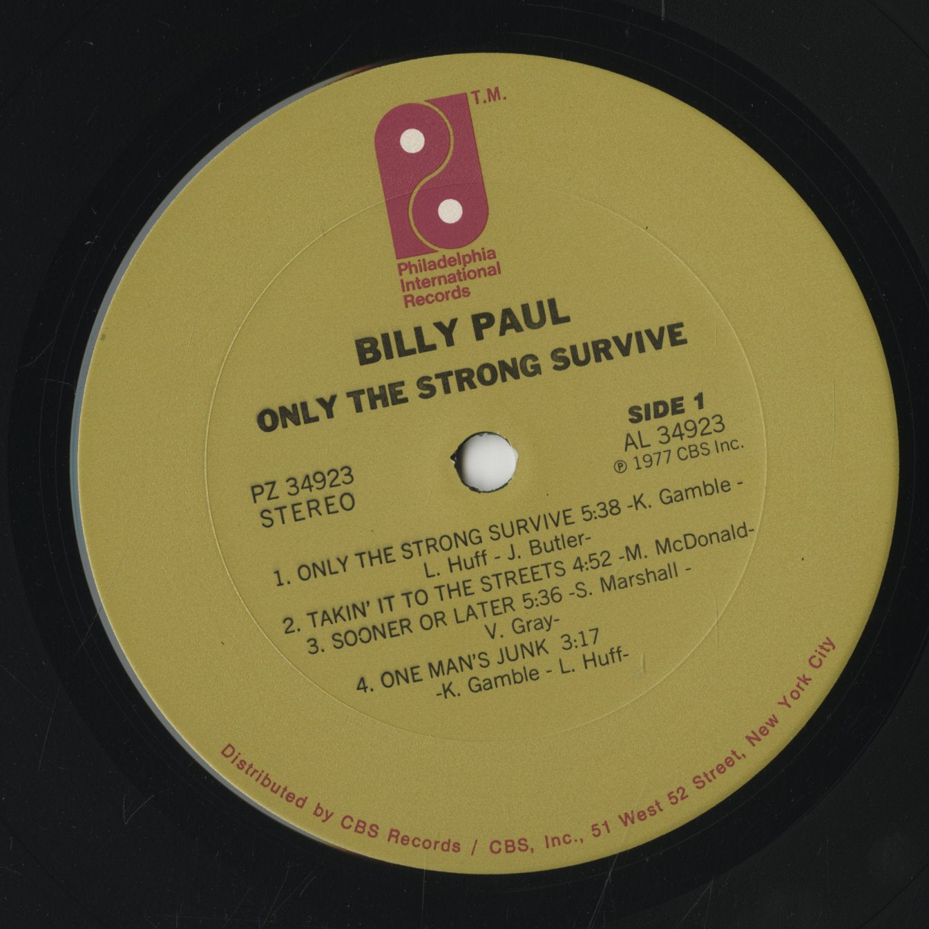 Billy Paul - Only The Strong Survive (PZ 34923) 1977 US Philadelphia International｜中古LP