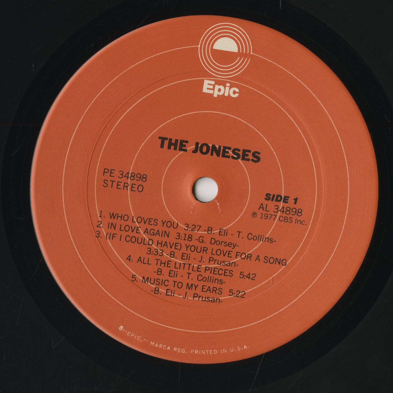 The Joneses - The Joneses (PE 34898) 1977 US Epic｜中古LP