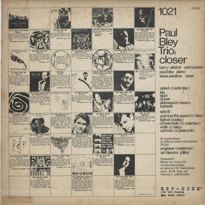 Paul Bley Trio / ポール・ブレイ・トリオ / Closer(1021)