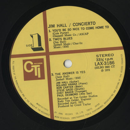 Jim Hall / ジム・ホール / Concierto (LAX-3186)