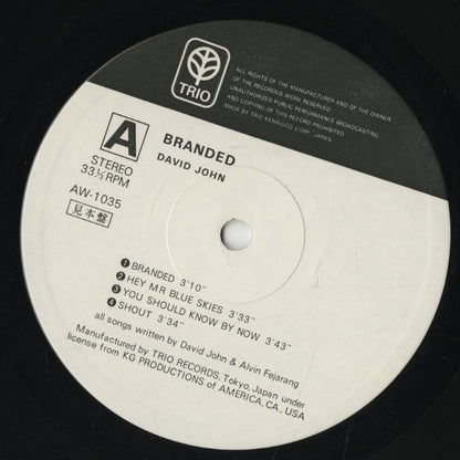 David John / デヴィッド・ジョン / Branded (AW-1035)