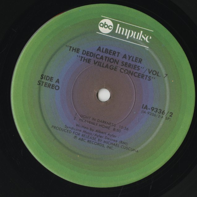 Albert Ayler / アルバート・アイラー / The Village Concert -2LP ( IA-9336/2 )