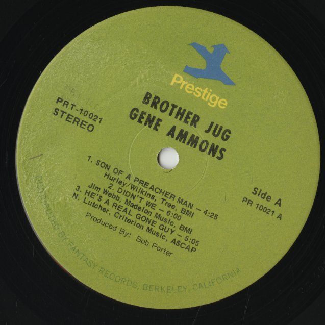 Gene Ammons / ジーン・アモンズ / Brother Jug! (PR 10021)