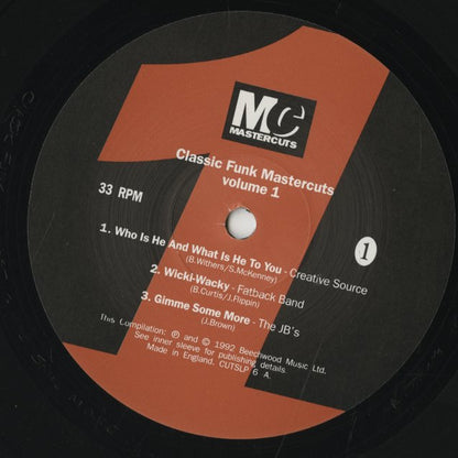 V.A./ Classic Funk / Difinitive Funk Mastercuts Volume 1 (CUTSLP 6)
