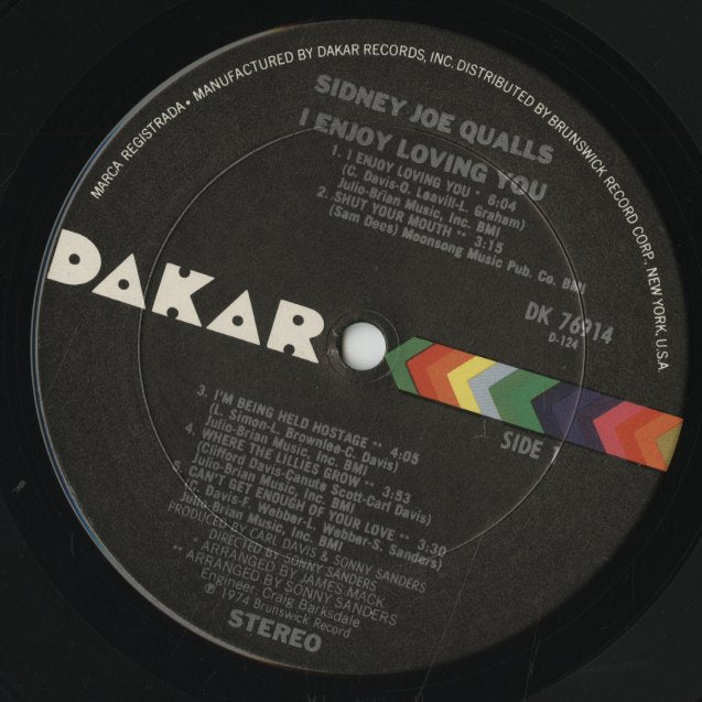 Sydeny Joe Qualls / シドニー・ジョー・クォールズ / I Enjoy Loving You (DK76914)