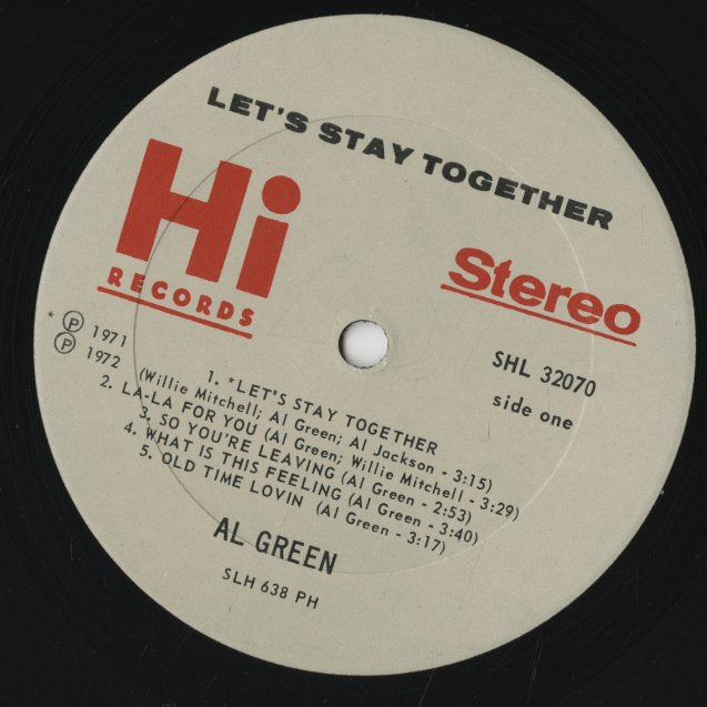 Al Green / アル・グリーン / Let's Stay Together (SHL 32070)