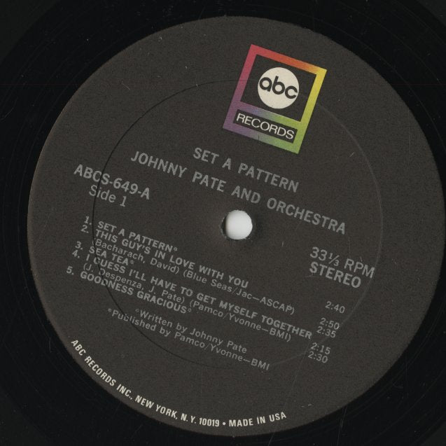 Johnny Pate / ジョニー・ペイト / Set A Pattern (ABCS-649)