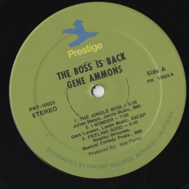 Gene Ammons / ジーン・エモンズ / The Boss Is Back! (PRT 10023)