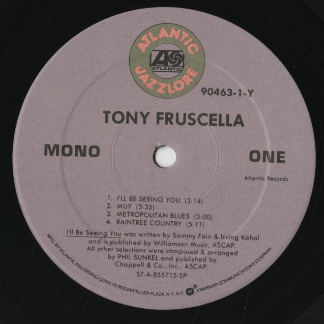 Tony Fruscella - Tony Fruscella (90463-1-Y) LP 1985 US Atlantic｜中古LP