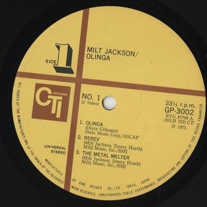 Milt Jackson / ミルト・ジャクソン / Olinga (GP-3002)