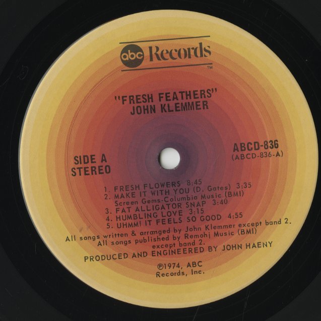 John Klemmer / ジョン・クレマー / Fresh Feathers (ABCD 836)