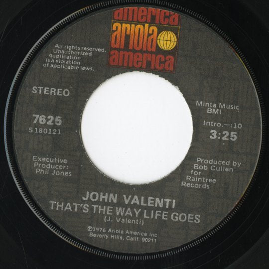 John Valenti / ジョン・ヴァレンティ / Anything You Want / That's The Way Life Goes -7 (7625)