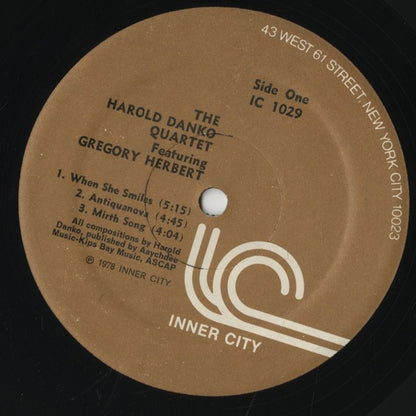 Harold Danko / ハロルド・ダンコ・カルテット / Featuring Gregory Herbert (IC1029)