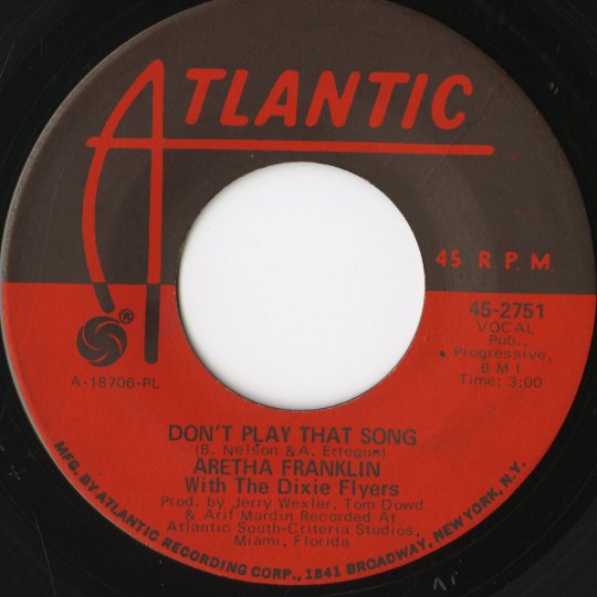 Aretha Franklin / アレサ・フランクリン / Don't Play That Song / Let It Be -7 ( 2751 )