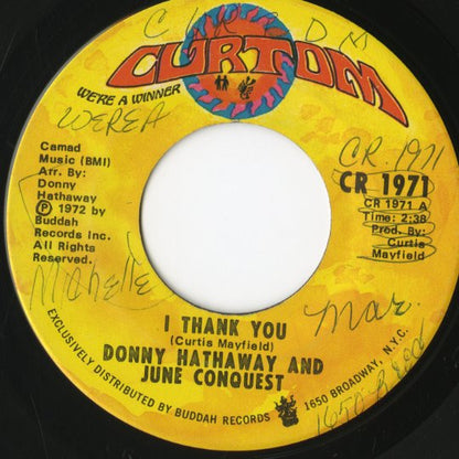 Donny Hathaway And June Conquest / ダニー・ハサウェイ　ジューン・コンクウェスト / I Thank You / What's This I See -7 (CR 1971)