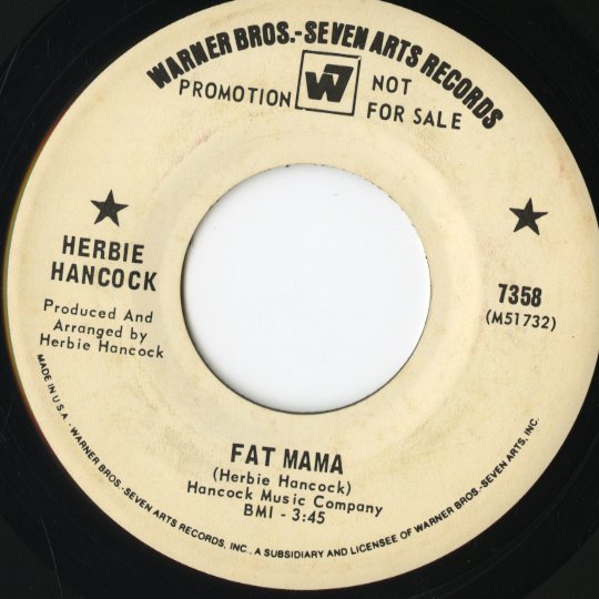 Herbie Hancock / ハービー・ハンコック / Wiggle Waggle / Fat Mama -7” (7358)