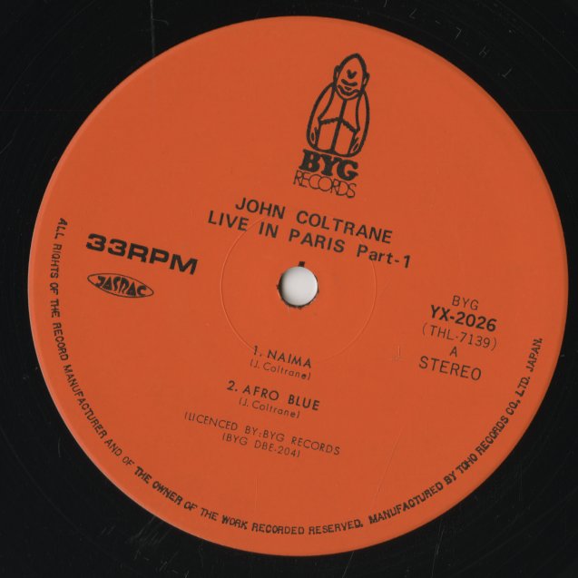 John Coltrane / ジョン・コルトレーン / Live In Paris Part 1 (YX-2026)