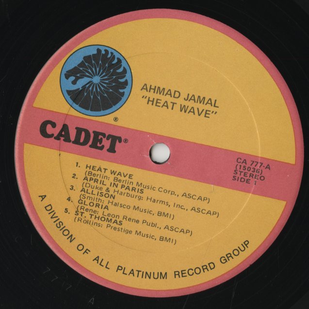 Ahmad Jamal / アーマッド・ジャマル / Heat Wave (CA777)