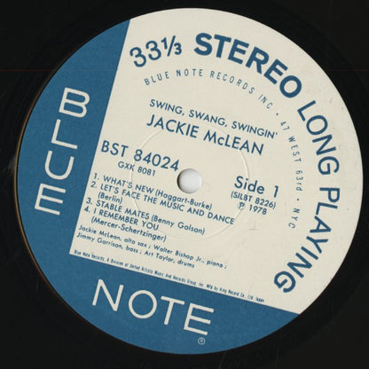 Jackie McLean / ジャッキー・マクリーン / Swing Swang Swingin' ( GXK 8081 )