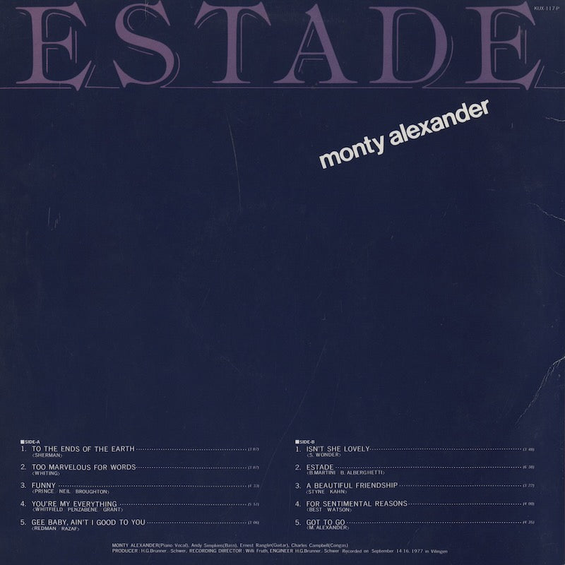 Monty Alexander / モンティ・アレキサンダー / Estade (KUX-117-P)