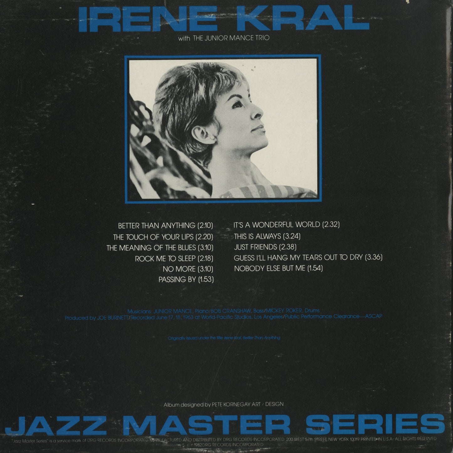 Irene Kral / アイリーン・クラール / Better Than Anything (MRS505)