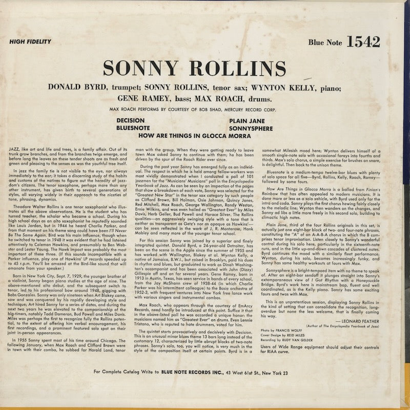 Sonny Rollins / ソニー・ロリンズ / Sonny Rollins Volume 1 (BLP1542)