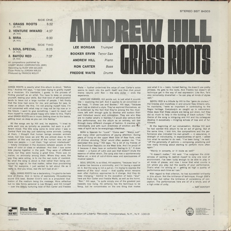 Andrew Hill / アンドリュー・ヒル / Grass Roots (BST 84303)